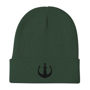 Embroidered Beanie - Black anchor